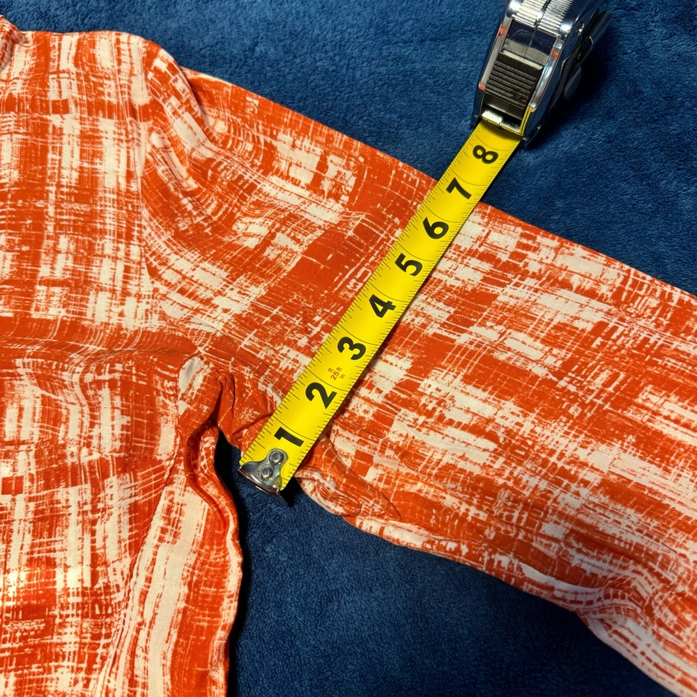 LAST CHANCE JAN 2026 NWT! Anthro Calia Top buttondown shirt red orange 12p - Picture 13 of 15